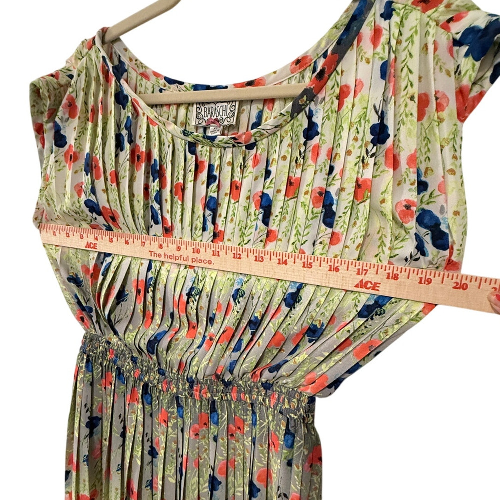NEW! Anthropologie S Meadowlight $228 Pleated Dress Fit&Flare Elastic Waist - Picture 15 of 15